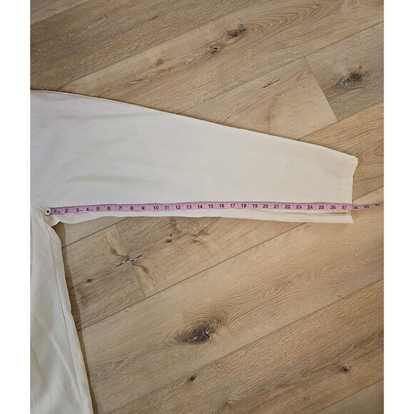 Ivory Cotton Blend Top Pants Set Womens Lg Cream Twill Long Sleeve Quiet Luxury - Picture 9 of 14